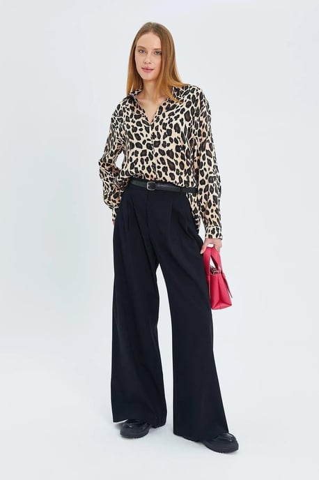 Leopardmönstrad satinskjorta - Image 2