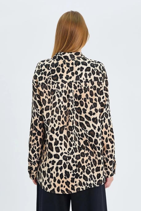 Leopardmönstrad satinskjorta - Image 6