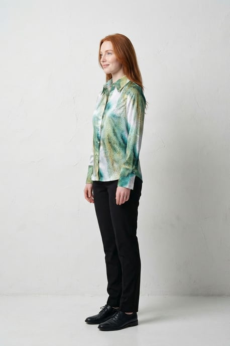 Abstract Print Buttoned Long Sleeve Shirt - Image 2