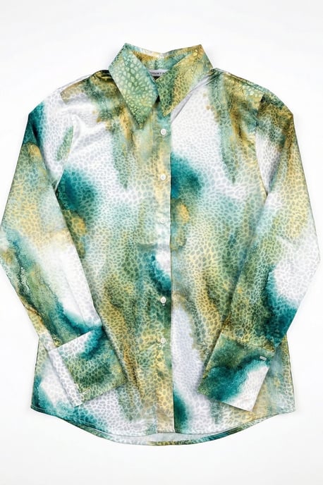 Abstract Print Buttoned Long Sleeve Shirt - Image 6