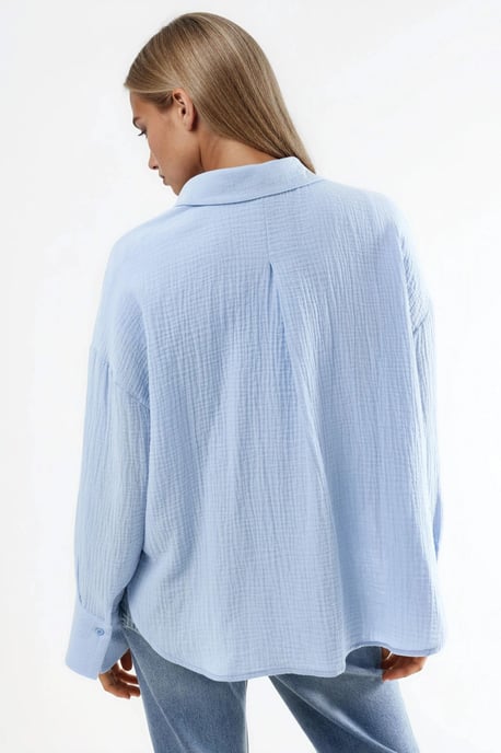 Textured Woven Cotton Overhemd - Image 3