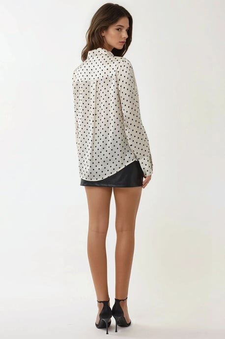 Satin Geprinte Blouse met Strik - Image 4