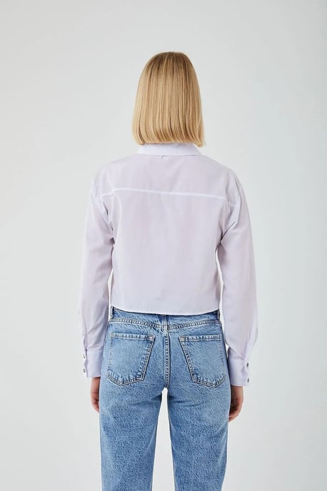 Korte Poplin Shirt met Pocketdetail - Image 5
