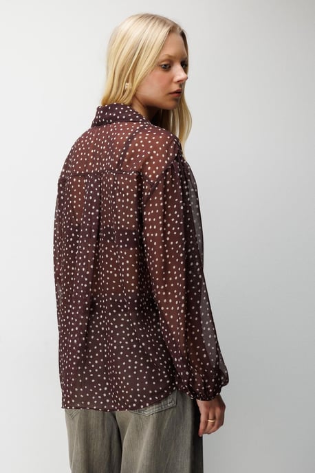 Gestipte Chiffon Knopshirt - Image 6