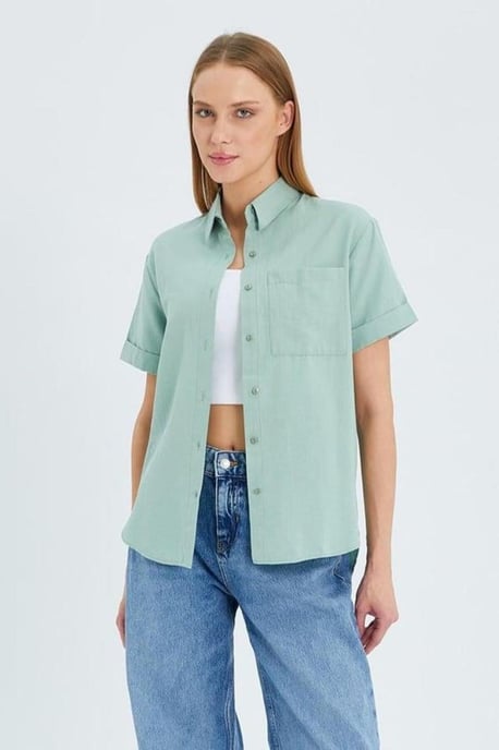 Korte Mouwen Shirt met Zakken - Image 1