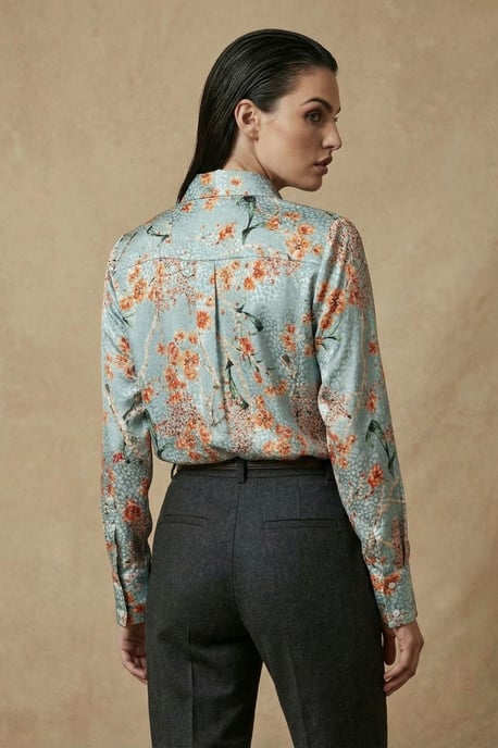 Bloemenprint Langemouwen Overhemd met Knoopsluiting - Image 3