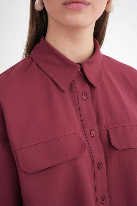 Korte Mouw Crop Poplin Shirt - Image 6
