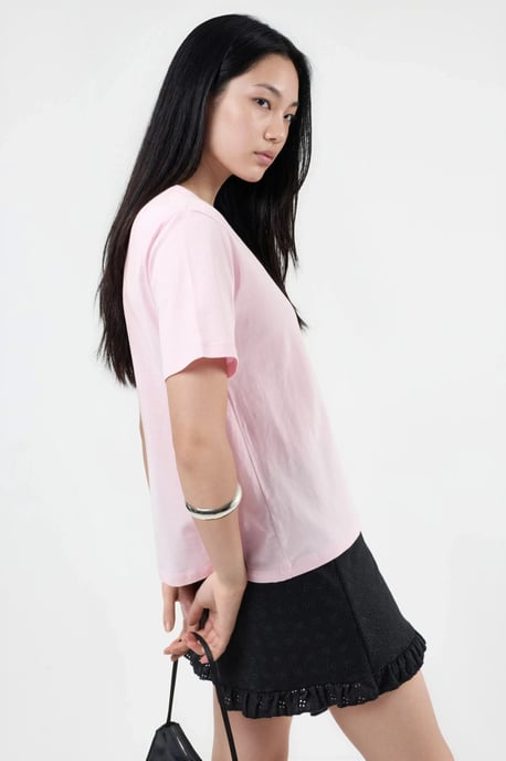 V-hals Effen Gebreid T-shirt - Image 2
