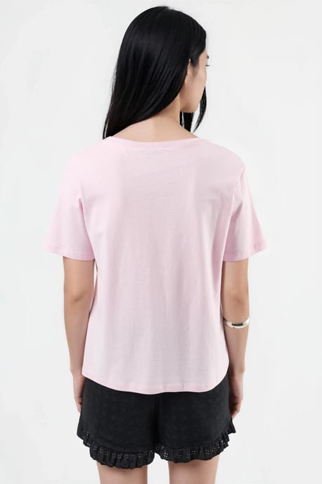 V-hals Effen Gebreid T-shirt - Image 3