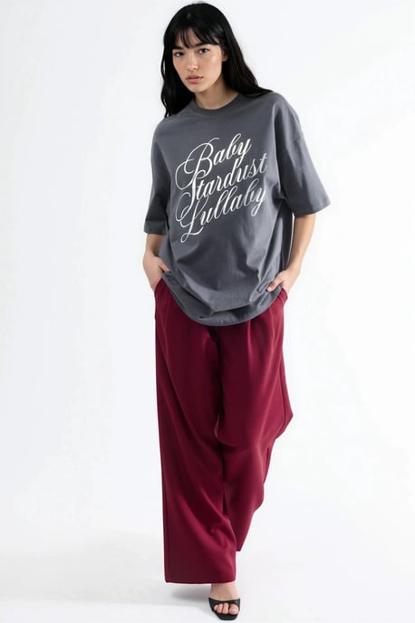 Överdimensionerad T-shirt med tryckt text - Image 5