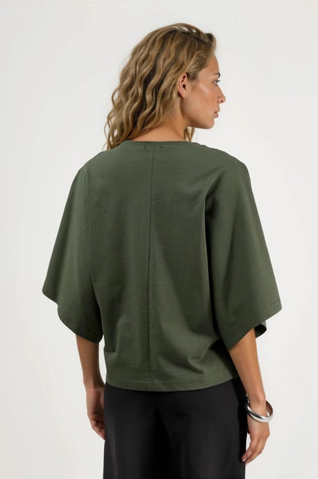 Oversized Geribbelde Crew Neck T-Shirt - Image 3
