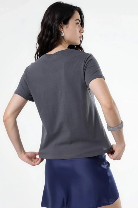 Effen Crew Neck Katoenen T-Shirt - Image 3