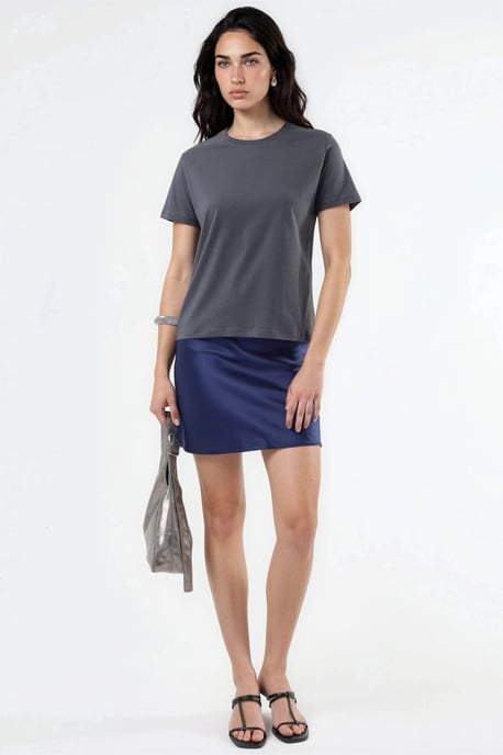 Effen Crew Neck Katoenen T-Shirt - Image 5