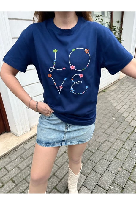 Geborduurd Korte Mouw Katoenen T-Shirt - Image 3