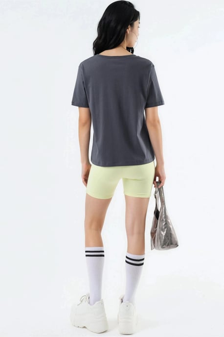 V-hals Effen Gebreid T-shirt - Image 3