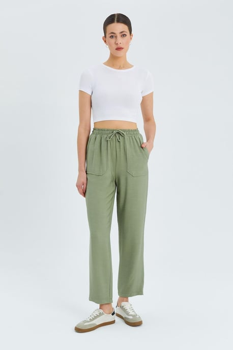 Hoge Taille Wortel Style Broek met Touwsluiting - Image 3