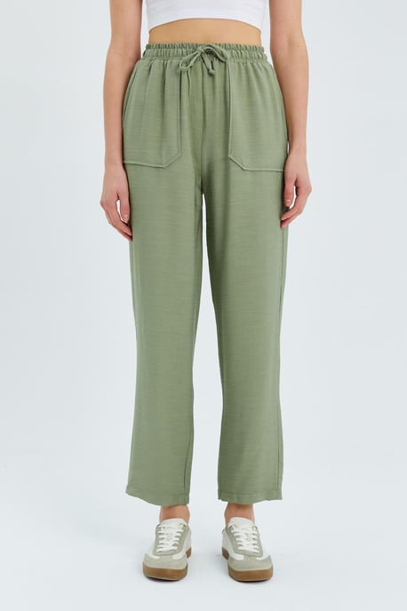 Hoge Taille Wortel Style Broek met Touwsluiting - Image 4