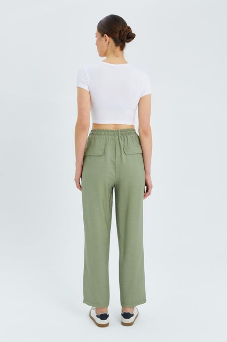 Hoge Taille Wortel Style Broek met Touwsluiting - Image 6