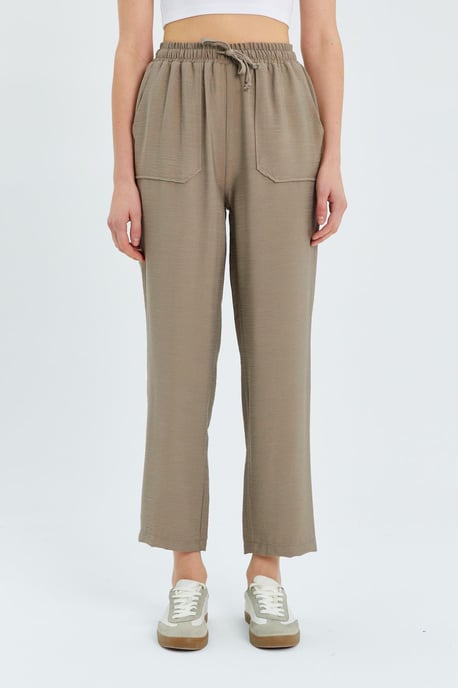 Hoge taille wortelmodelbroek met koordszak - Image 4