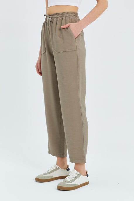 Hoge taille wortelmodelbroek met koordszak - Image 5