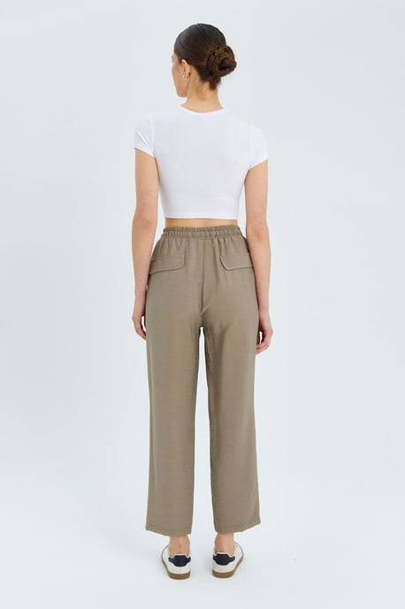 Hoge taille wortelmodelbroek met koordszak - Image 6