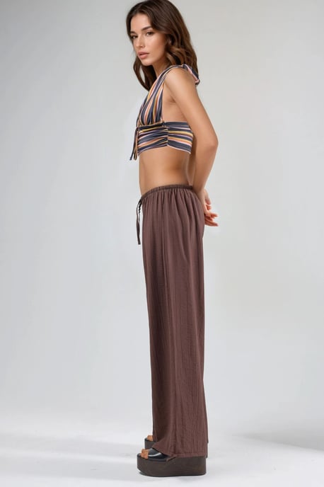 Elastic Waist Pants with Tie Detail - Image 4