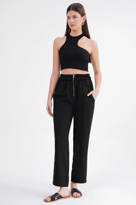 Drawstring Waist Cigarette Jogger Pants - Image 6