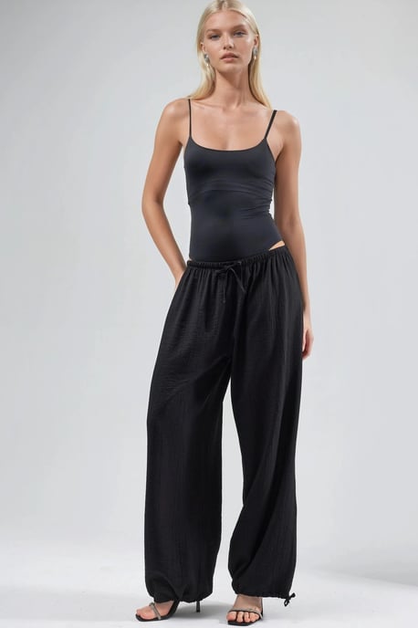 Elastic Waist Pants with Tie Detail - Image 4