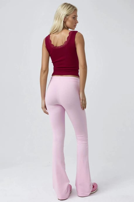 Mid Waist Flare Leg Sweatpants with Drawstring - Image 4
