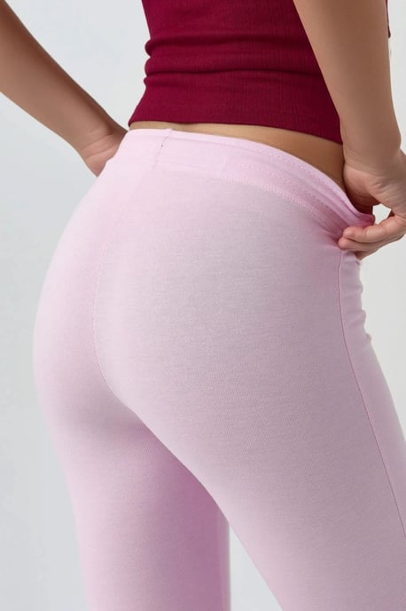 Mid Waist Flare Leg Sweatpants with Drawstring - Image 5