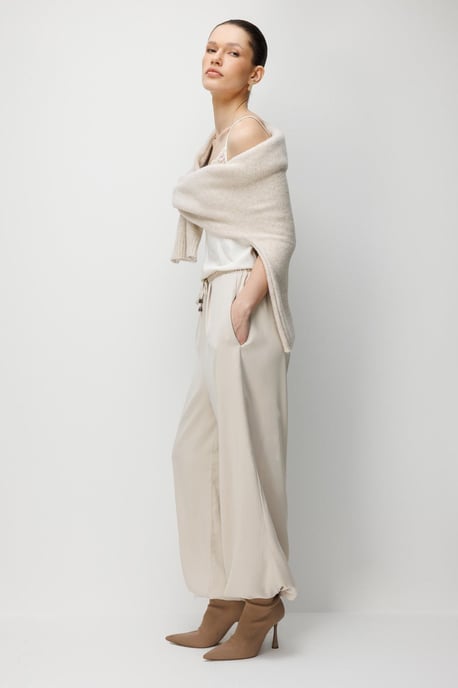 Textured Long Jogger Pants with Drawstring Waist and Pocket - Image 3