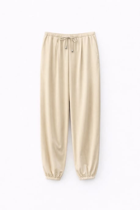 Textured Long Jogger Pants with Drawstring Waist and Pocket - Image 6