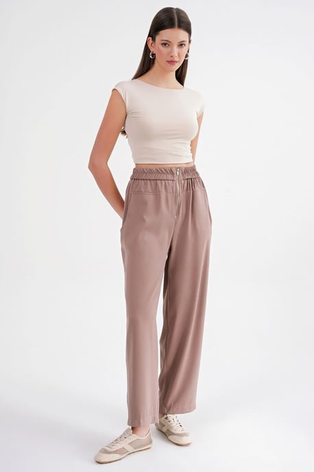Drawstring Waist Cigarette Jogger Pants - Image 2