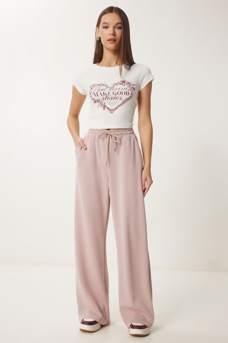Wide Leg Drawstring Waist Sweatpants - Image 2