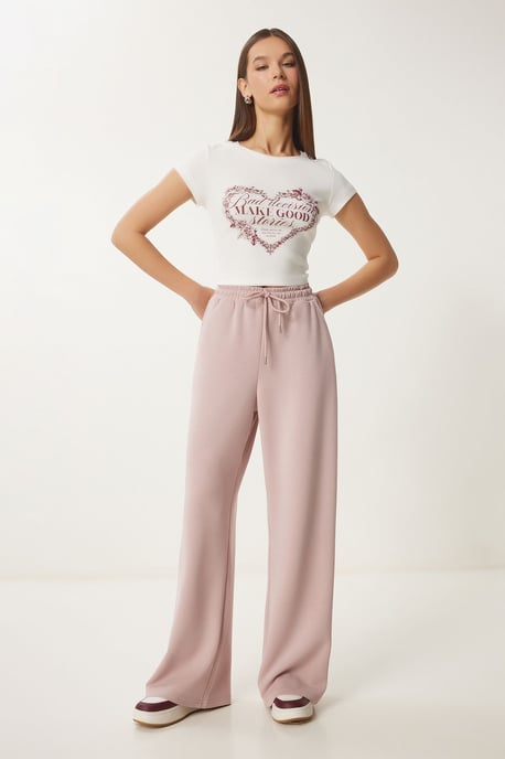 Wide Leg Drawstring Waist Sweatpants - Image 3
