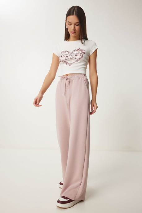 Wide Leg Drawstring Waist Sweatpants - Image 4