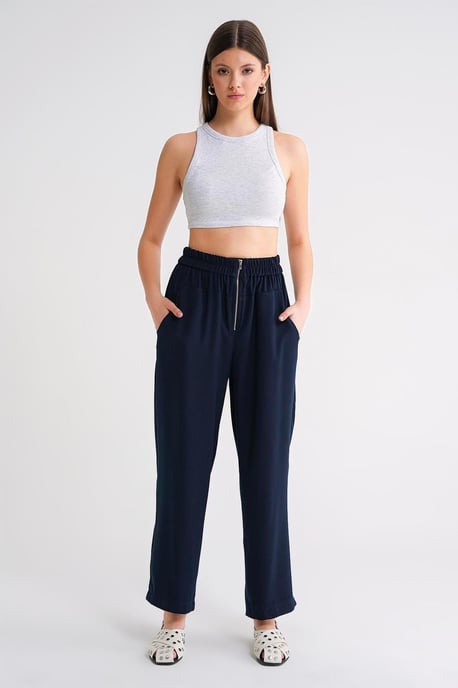 Drawstring Waist Cigarette Jogger Pants - Image 5