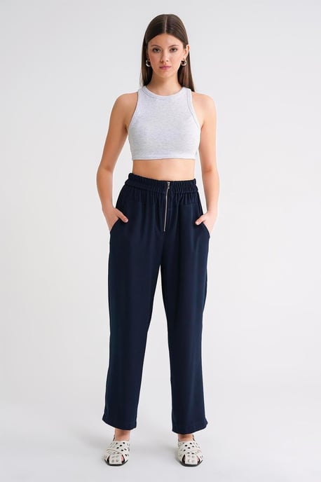 Drawstring Waist Cigarette Jogger Pants - Image 6