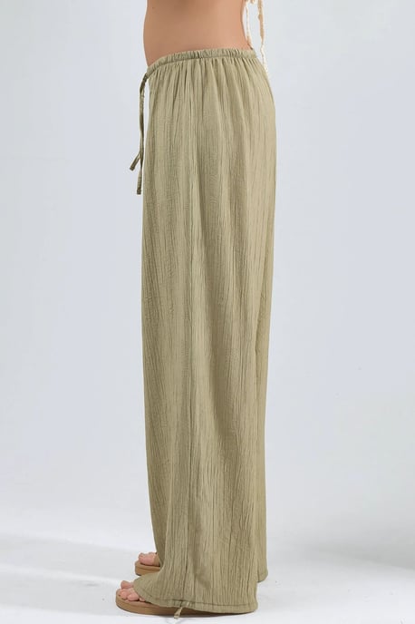 Elastic Waist Pants with Tie Detail - Image 4