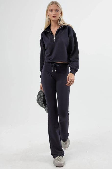 Mid Waist Flare Leg Sweatpants with Drawstring - Image 5