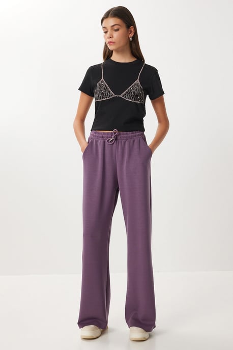 Wijde broek met trekkoord in de taille - Image 2