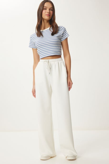 Wijde Pijpen Sweatpants met Touwtjes in de Taille - Image 2