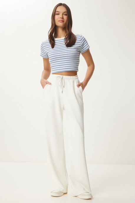 Wijde Pijpen Sweatpants met Touwtjes in de Taille - Image 3