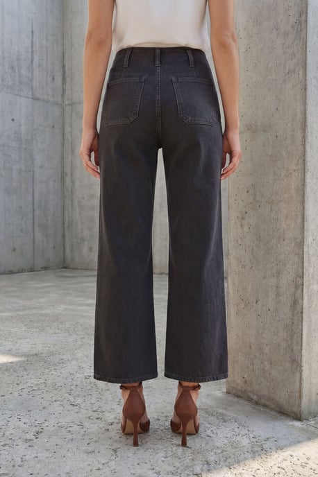 Hoge Taille Denimbroek met Rits - Image 4