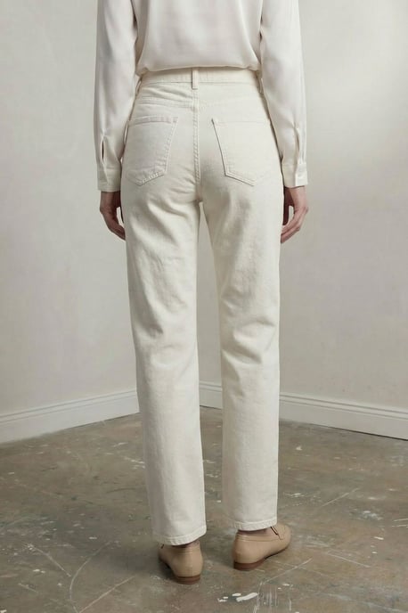 High Waist Denim Rechte Pantalon met Zakken - Image 5