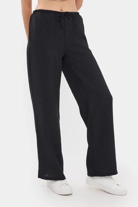 High-Waist Straight-Leg Trousers with Drawstring - Image 2