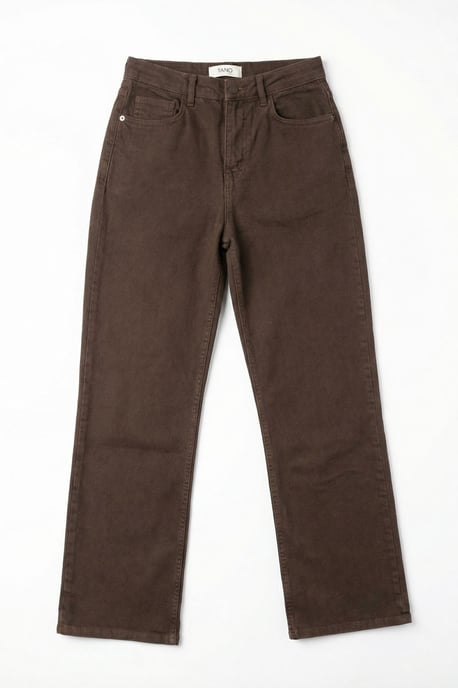 Hoge Taille Denim Rechte Pantalon met Zakken - Image 6