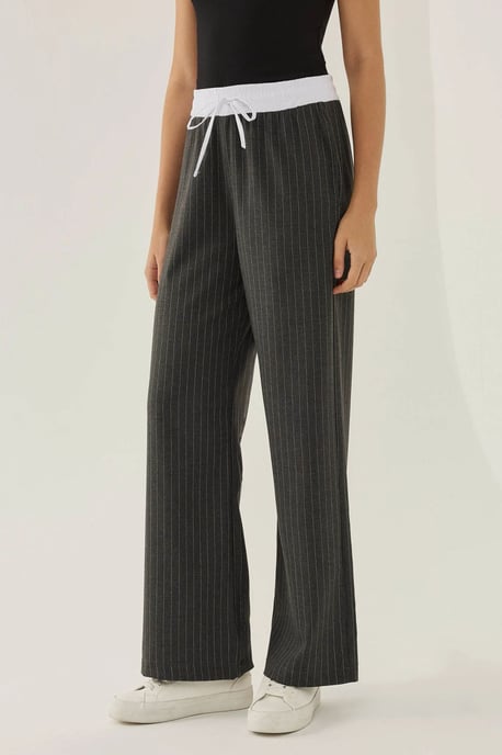 Elastic Waist Striped Pants - Image 2