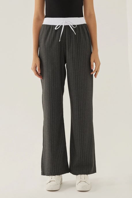 Elastic Waist Striped Pants - Image 3