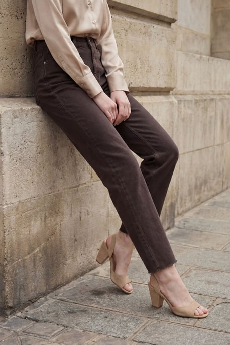 Hoge Taille Ankle Length Rechtaflopende Denim Broek - Image 2